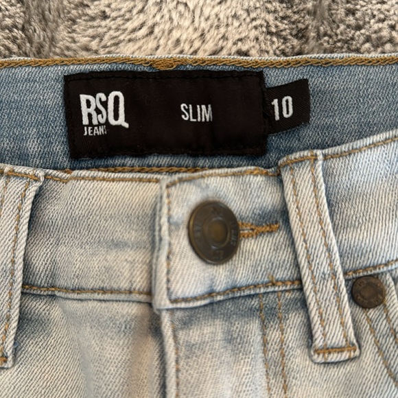 RSQ Girls' Light-Wash Straight Leg Jeans - Size 10 Slim - Picture 3 of 7